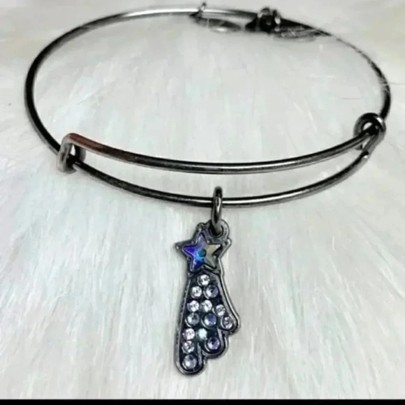 Alex & Ani Shooting Star Gunmetal Bangle Bracelet - Picture 2 of 3